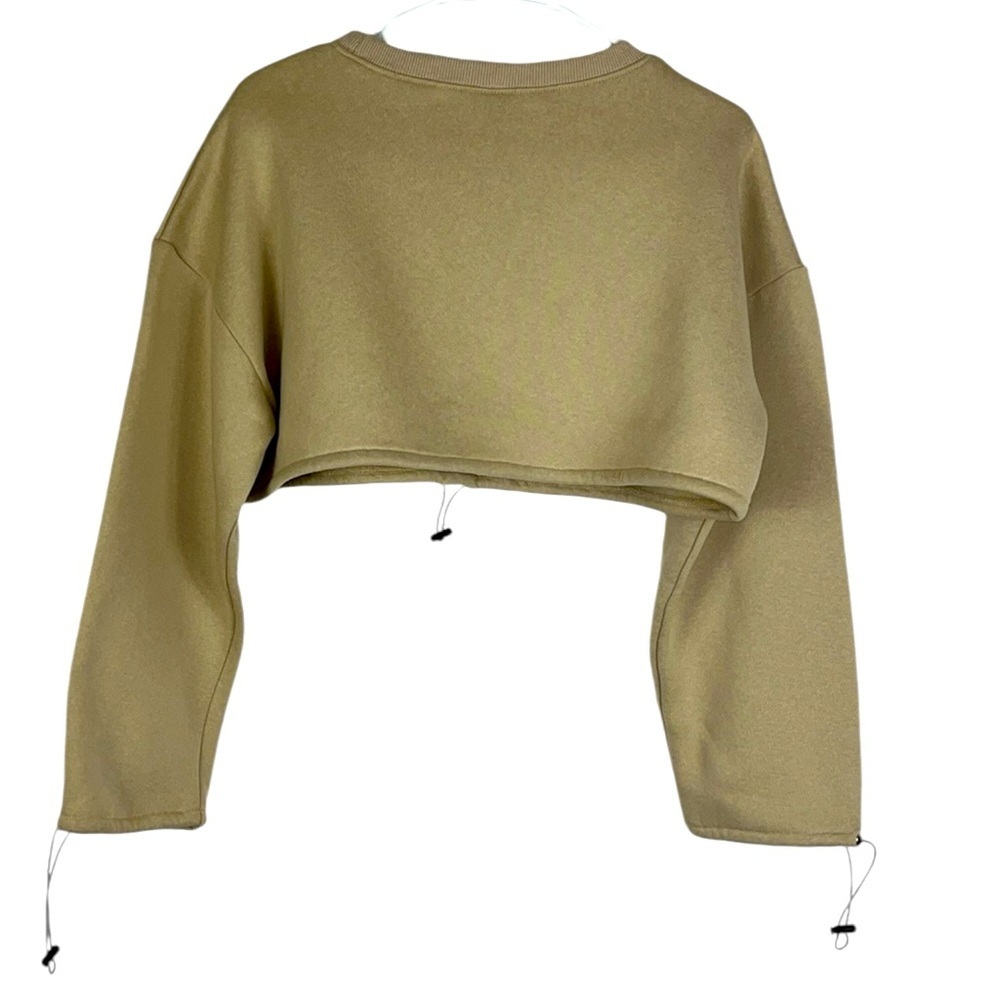 blanc cropped toggle pull long sleeve sweatshirt Sz S - Picture 3 of 7